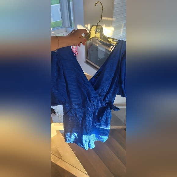 Alyssandra Womens Striped Surplice Neckline Romper - Guess - Picture 4 of 7